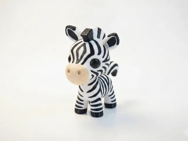Chibi Zebra Figurine Cute Animal 3D Printable