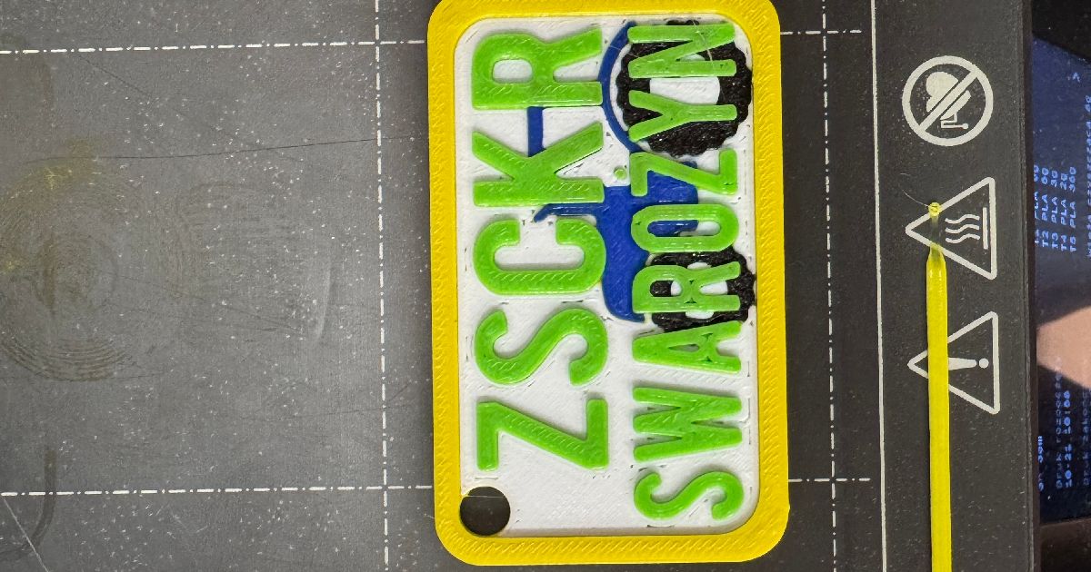 School tag by Kamil_F | Download free STL model | Printables.com - 3D model önizlemesi