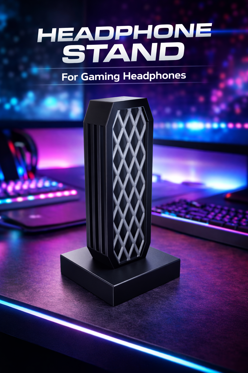 Hex Pattern Headphone Stand