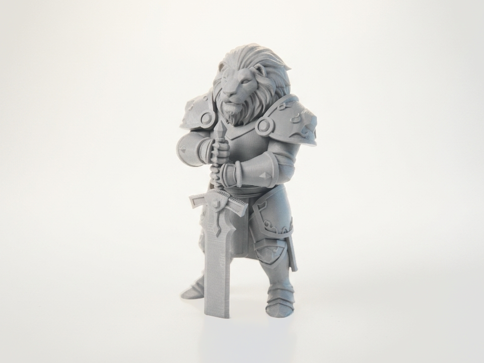 Lion Warrior King Fantasy Figurine 3D Printable