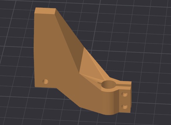 Bracket for mounting a dial indicator for table leveling.