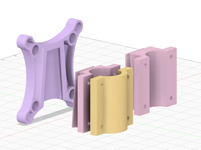 VESA 75/100 monitor mount for a 35mm pipe