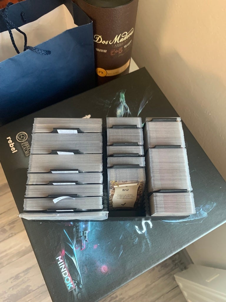 Gloomhaven Sleeved Cards Storage Organizer (fix for 48mm wide sleeves