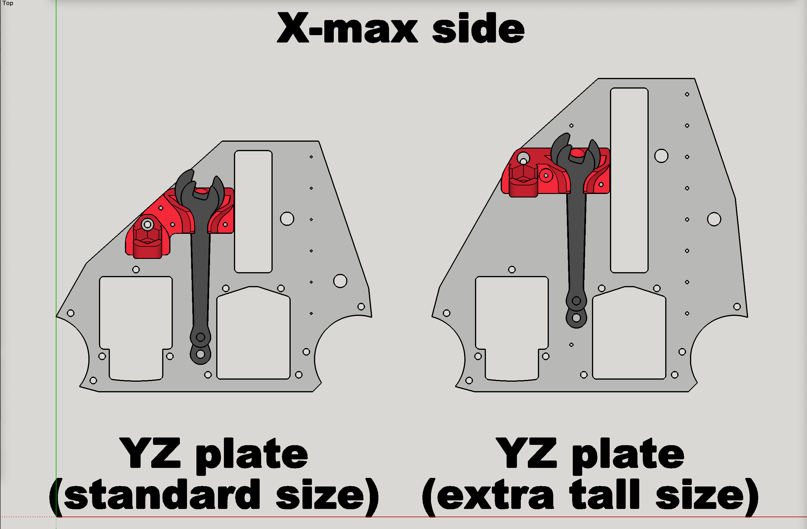 LowRider 3 CNC printed holder for Kobalt Router's Wrench(es) and (ER