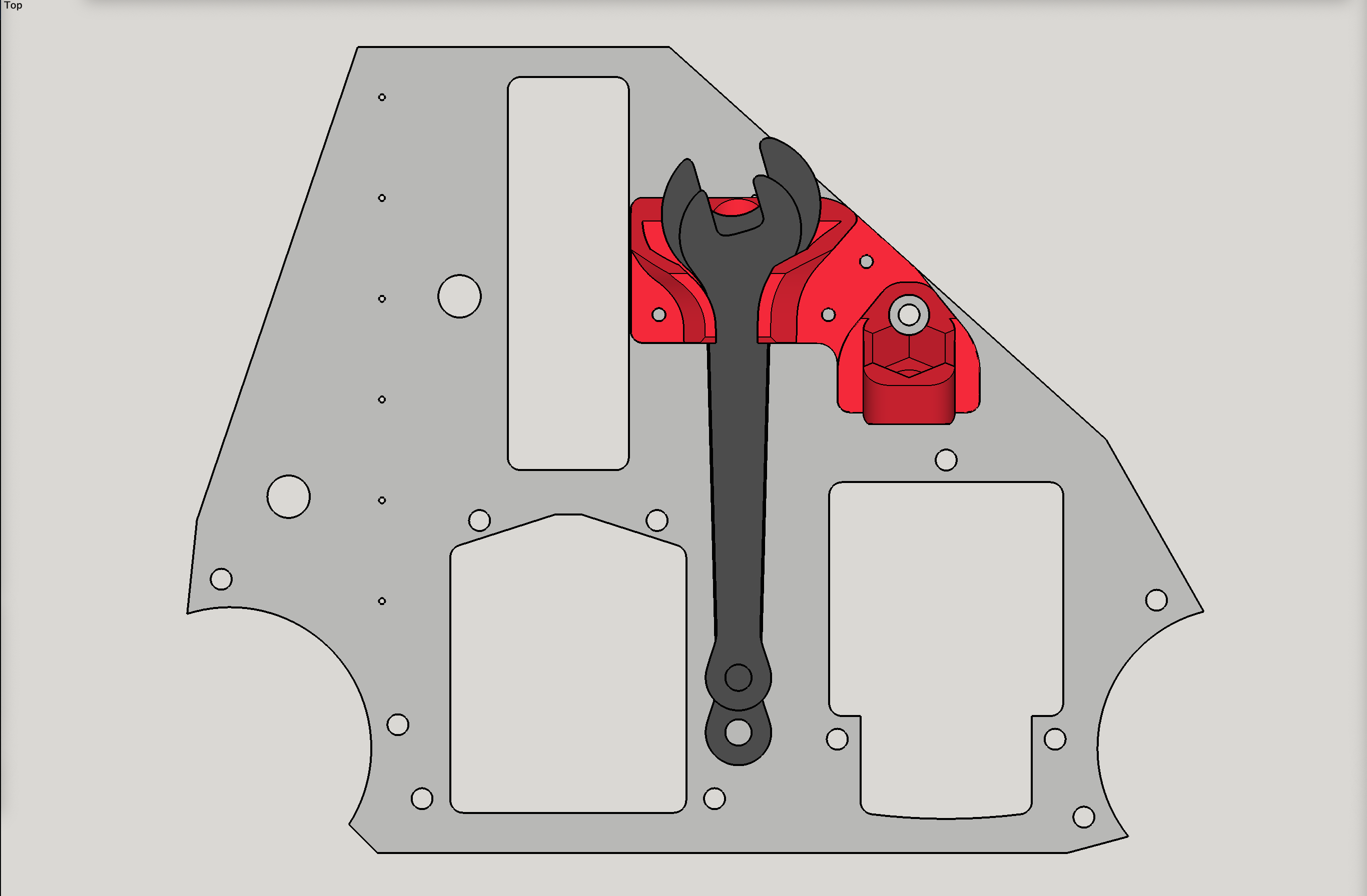LowRider 3 CNC printed holder for Kobalt Router's Wrench(es) and (ER