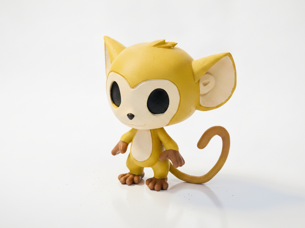 Chibi Monkey Figurine Cute Collectible 3D Printable