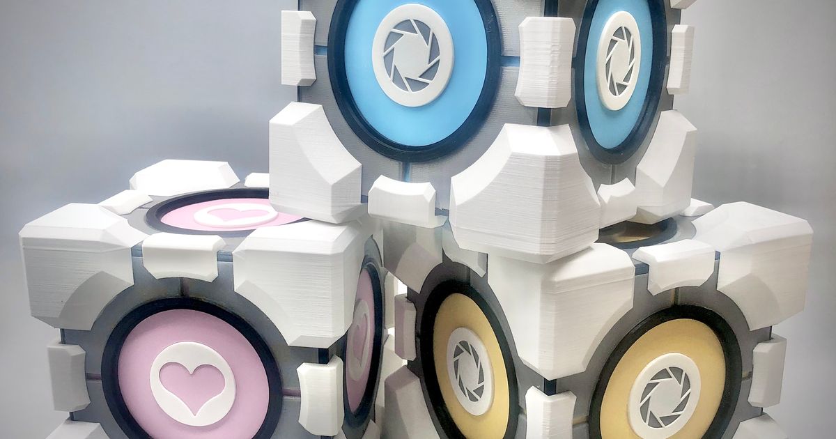 Portal Weighted Storage & Companion Cube by 3D Gloop!