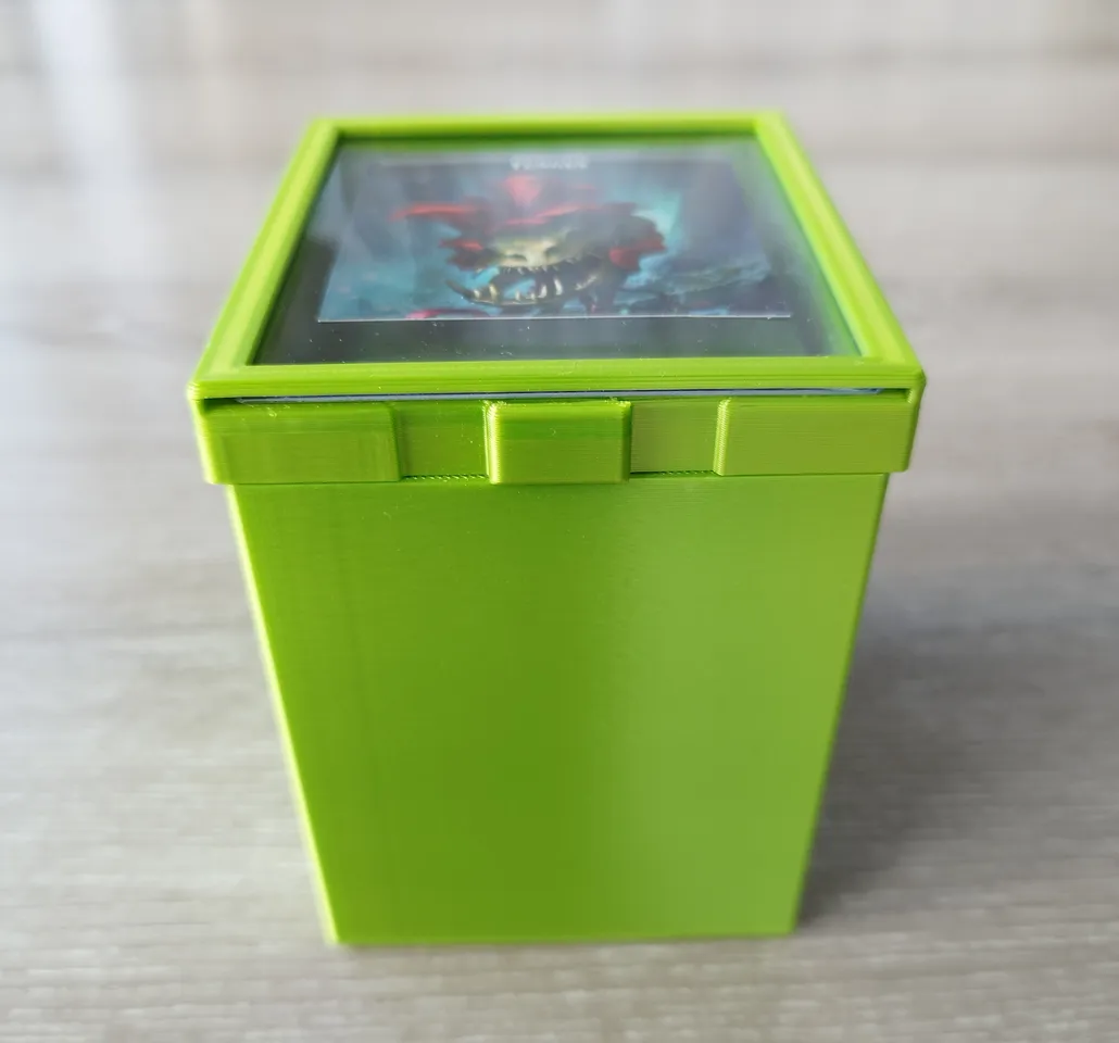 deck box for 100 double sleeved cards Mage Tech Commander Deck Box for MTG – Patented Design, Commander Display, Fits 100 Double-Sleeved Cards, 35pt Magnetic Card Holder & Dice main image 0