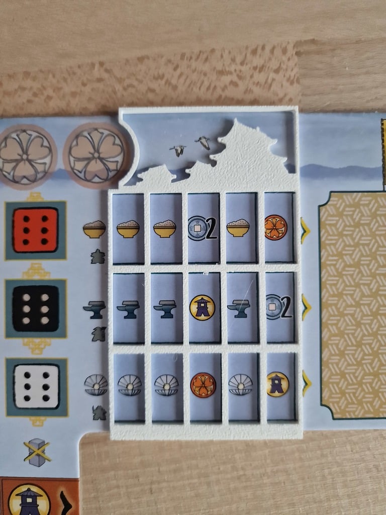 The white castle player board overlay