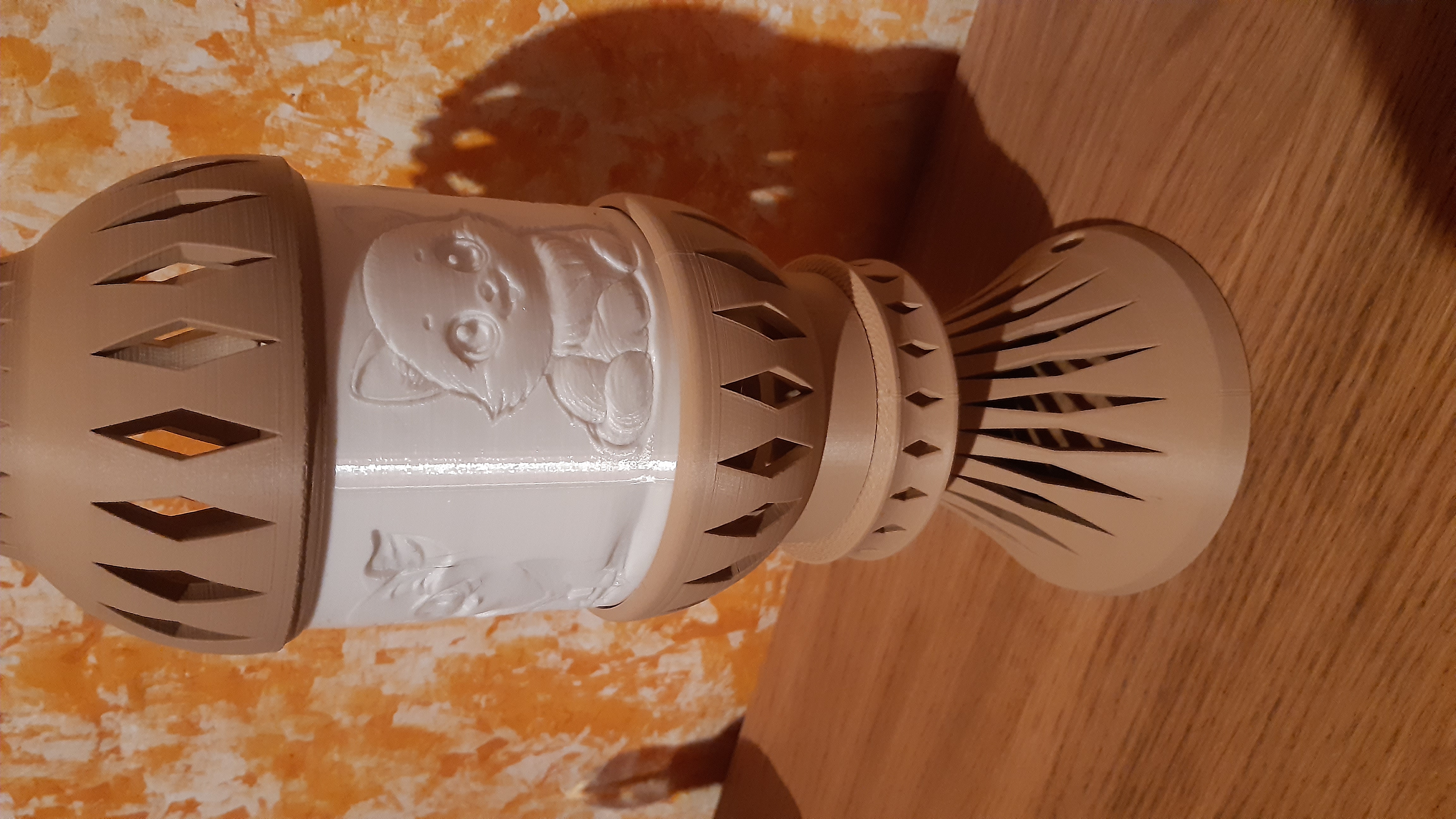 Ethnic lamp with lithophane
