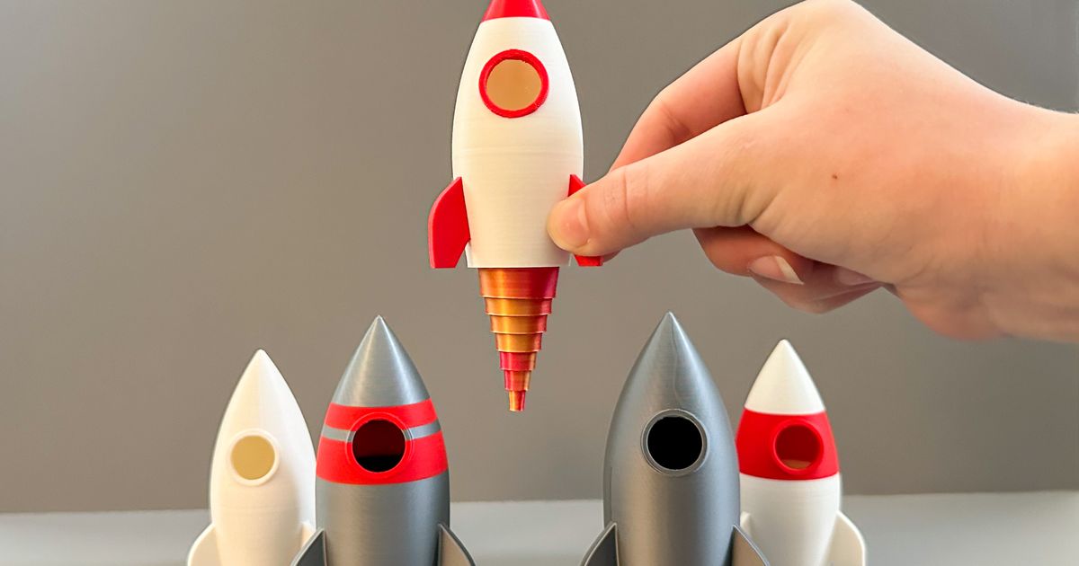 Rocket with Boosters (2 Sizes) by 3DPmom | Download free STL model ...