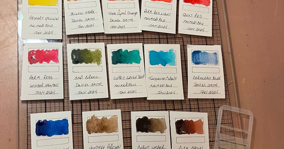 Watercolor Swatch Card Template (or Watercolour, if you prefer) by Brad ...