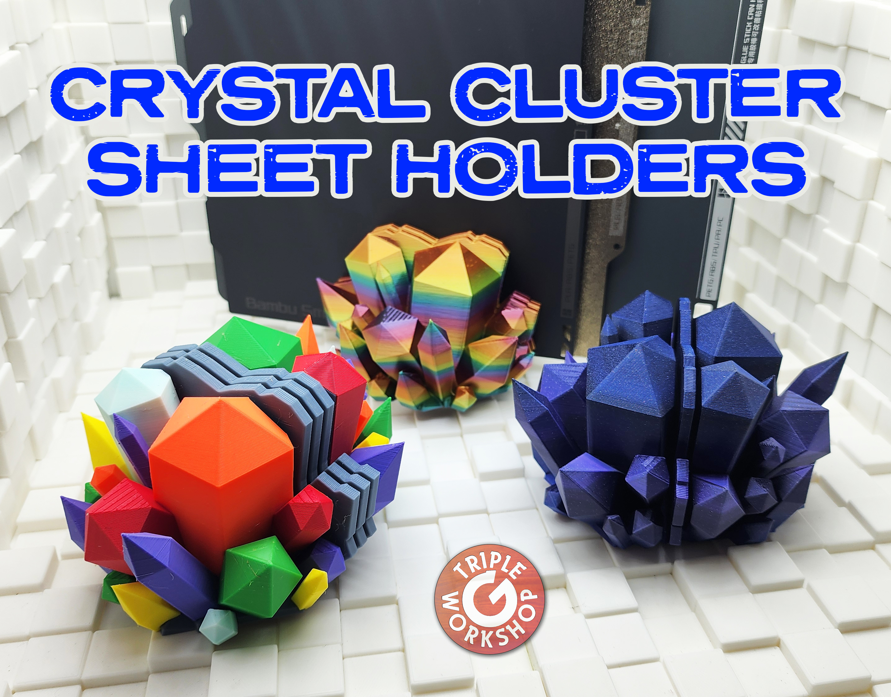 Crystal Cluster Build Plate Stand  ⧋  No Supports