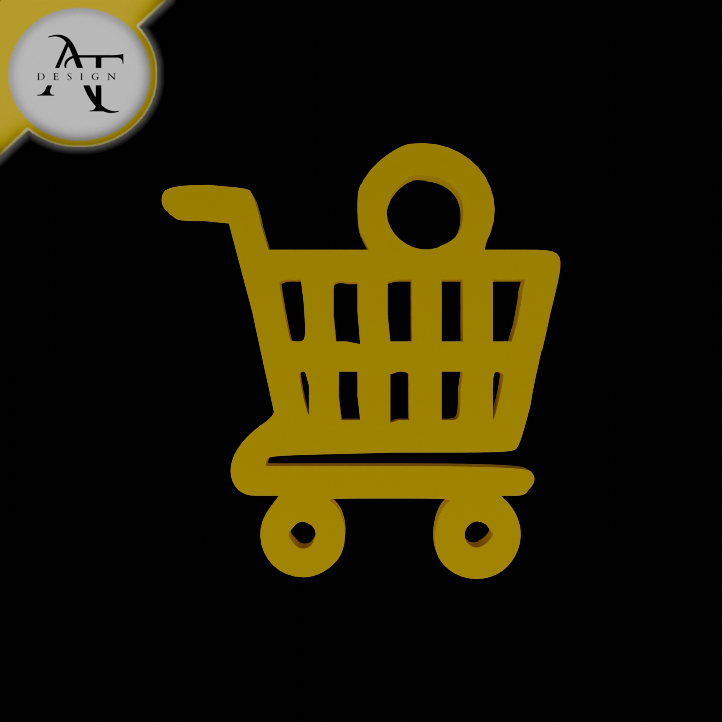 Simple Shopping Cart Symbol - 2D Art