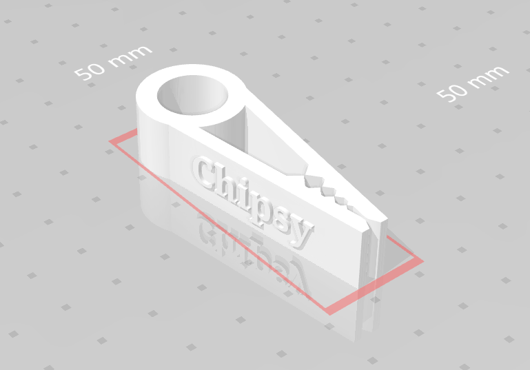 Clip on a bag with the inscription chips