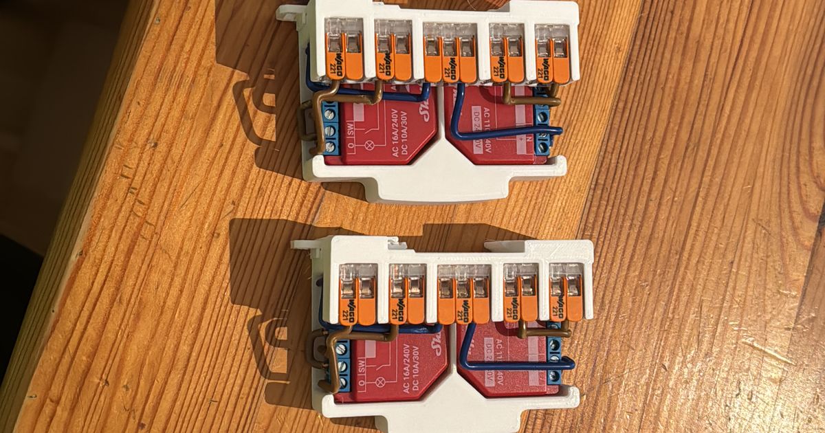 Shelly EM 35mm DIN rail mount by Christopher Ravizza