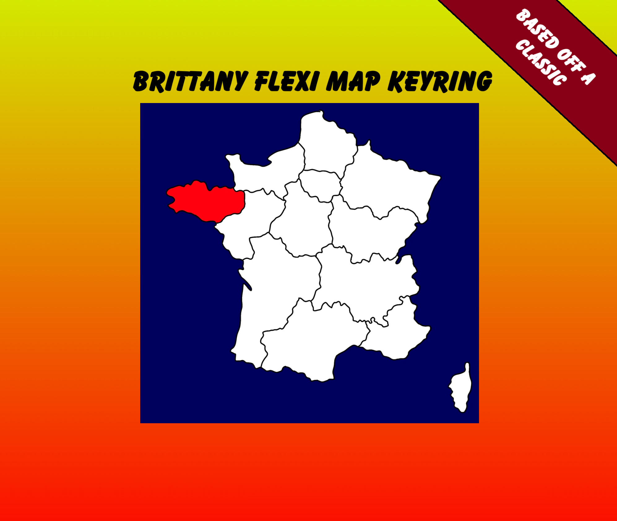 Brittany Flexi Map Keyring