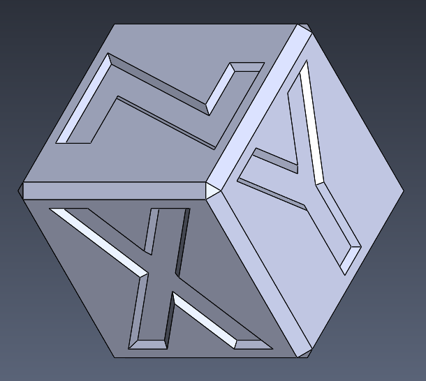 20mm chamfered test cube