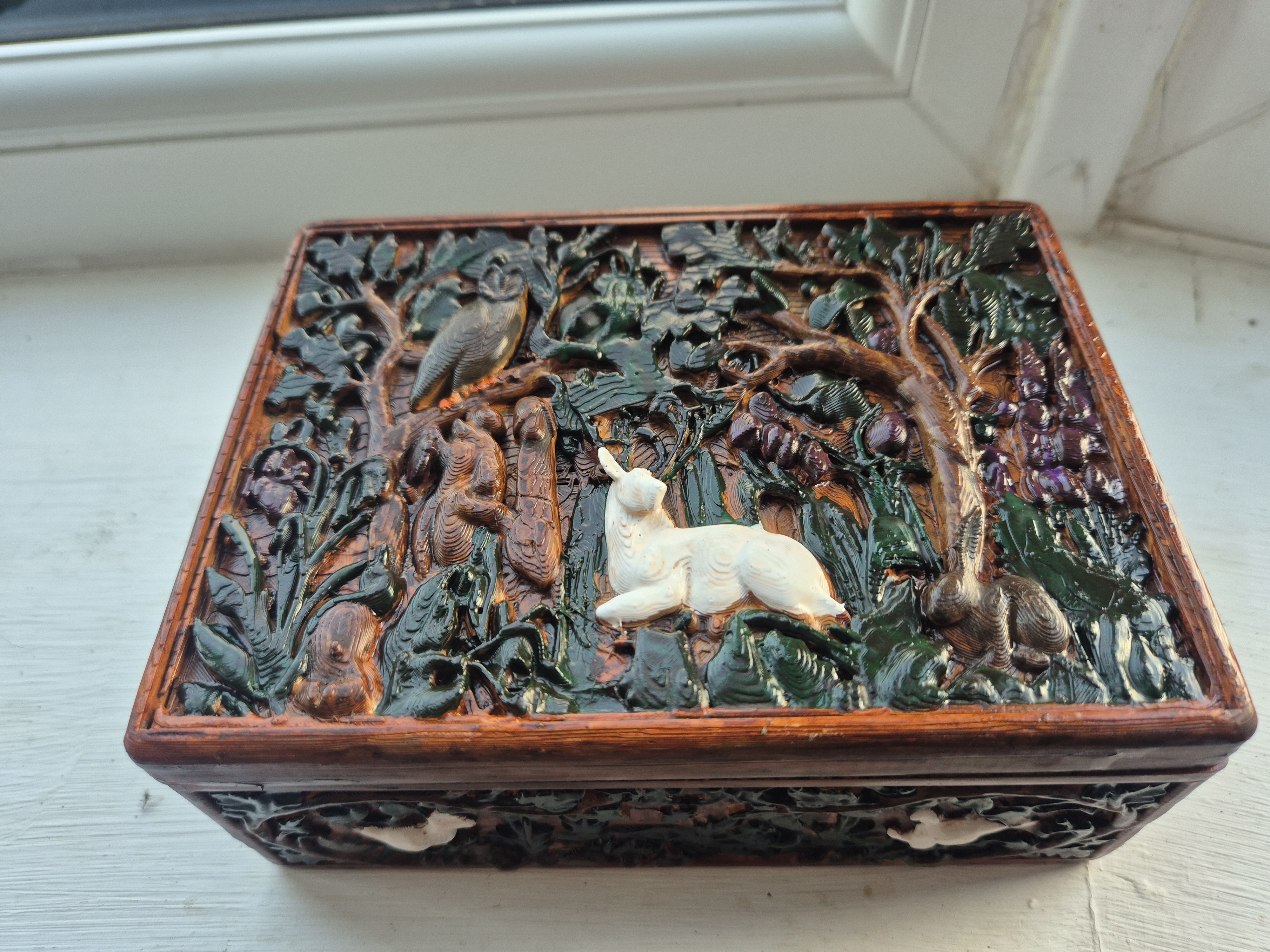Memory Box Long White Hart Woodland Keepsake Box – Medieval Forest and Pond Scene — STL ...