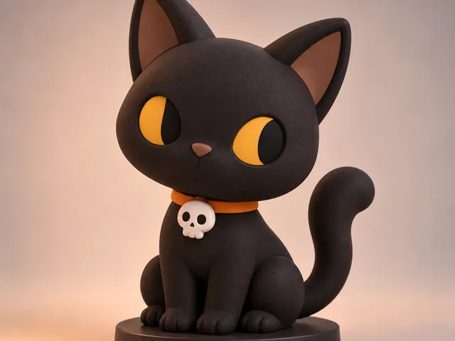 Halloween Chibi #3 – Black Cat | Easy to Print