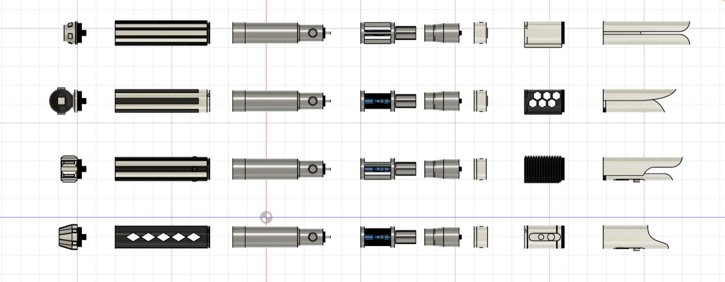 customizable modular assembly lightsaber with interchangeable parts