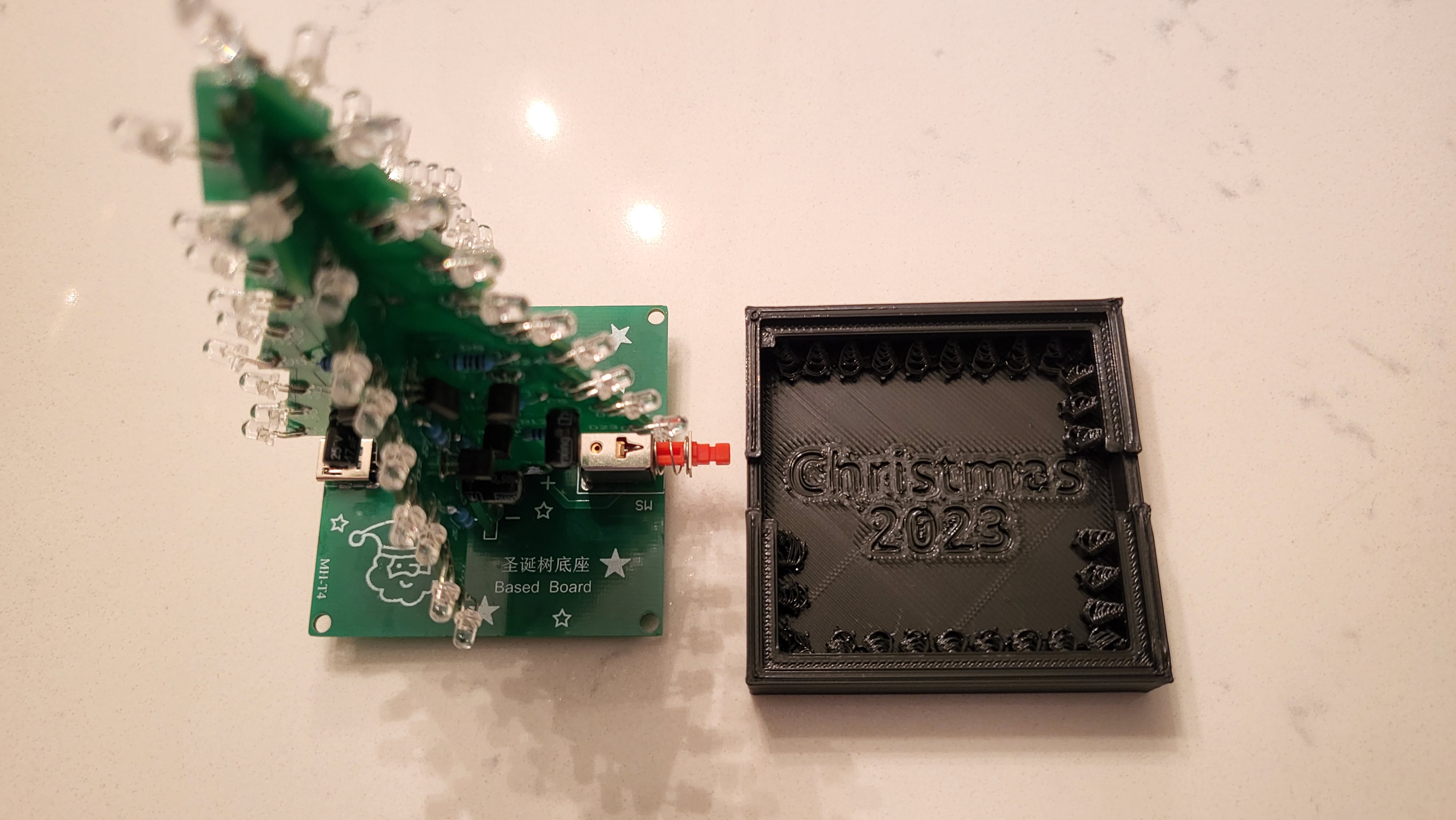 3D Christmas Tree LED Kit Battery Stand