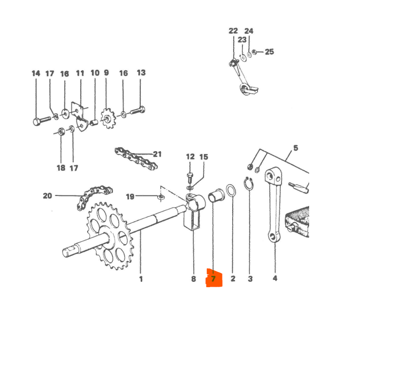Kreidler MF2, MF4, MP2, MP1 Tretwellenlager/Pedalwellen Lager