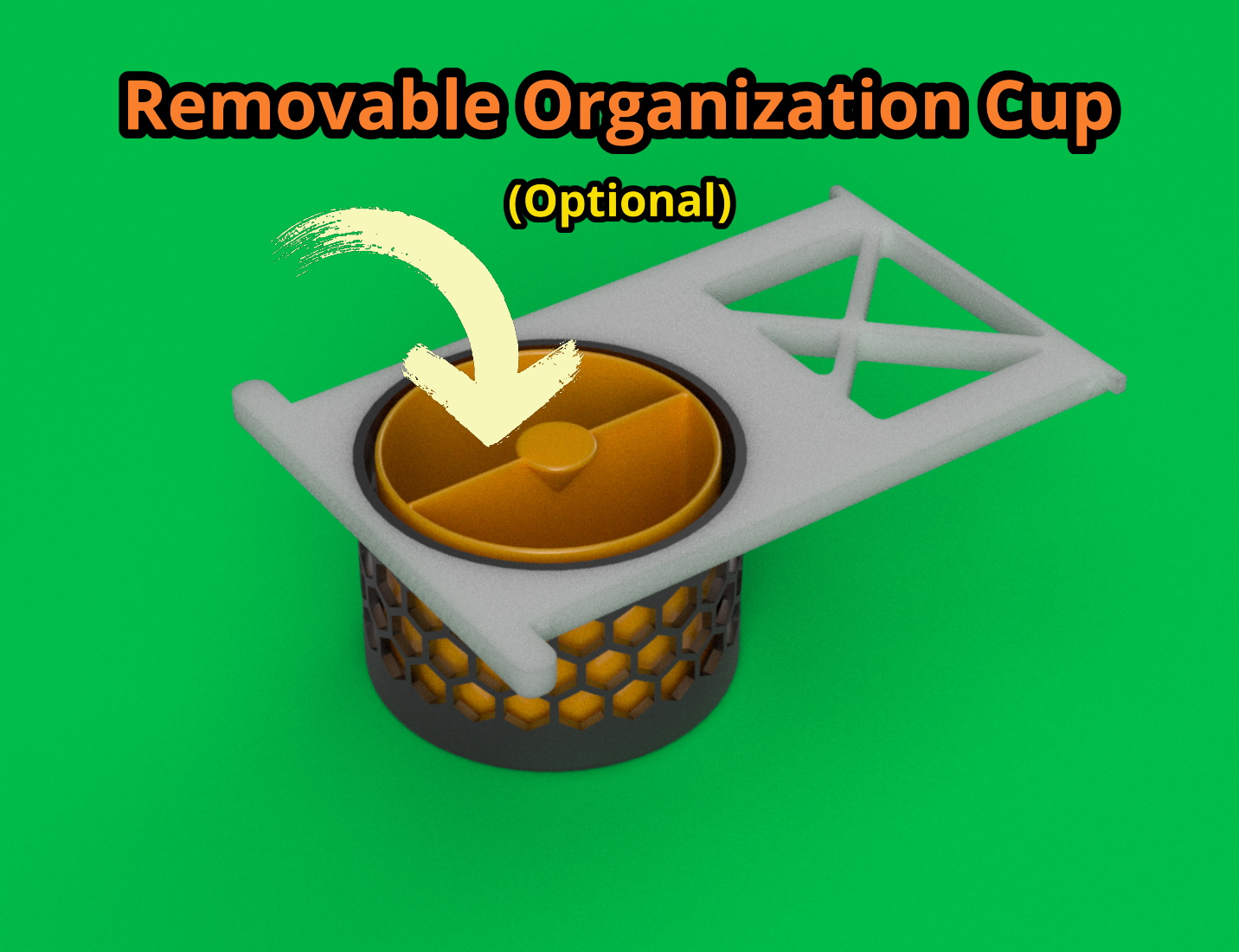 Hidden Drink Holder. Desk Cup Holder. Under Desk Mount. by Snail Download free STL model