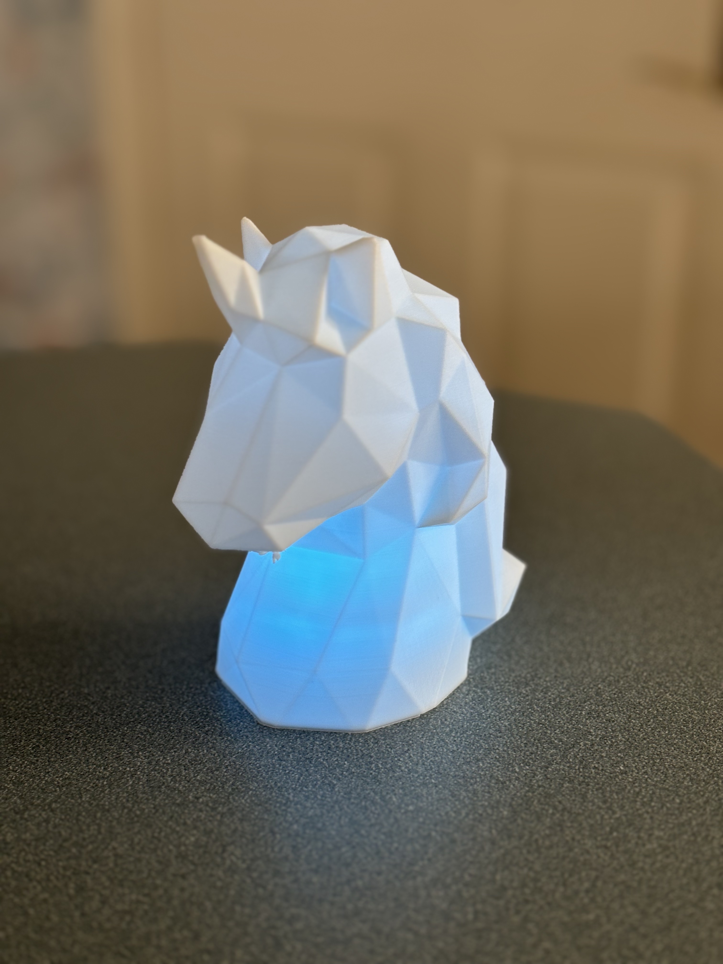 Low Poly Unicorn with light hole. by Philip Reed | Download free STL ...