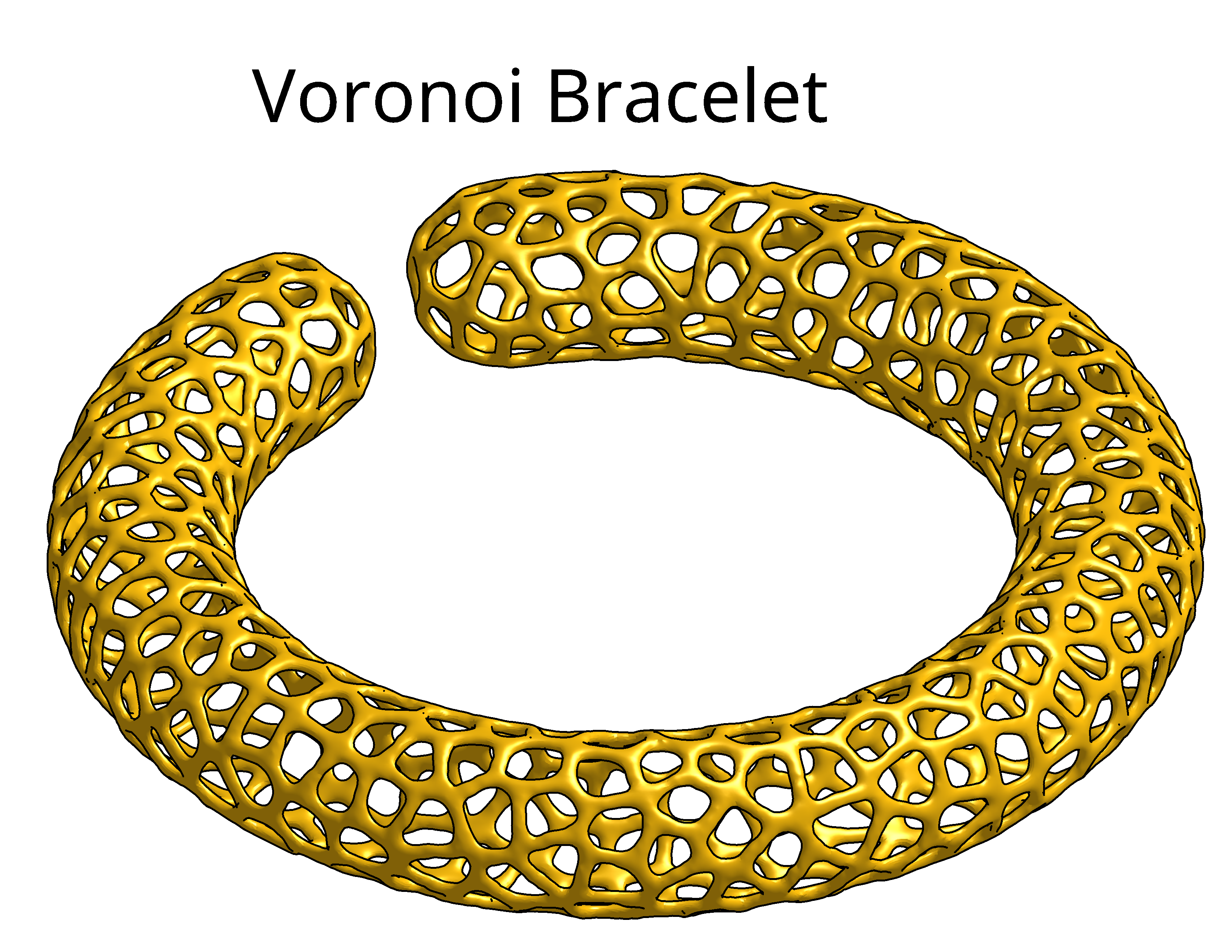Miniatura 2 do modelo 3D Voronoi Bracelet