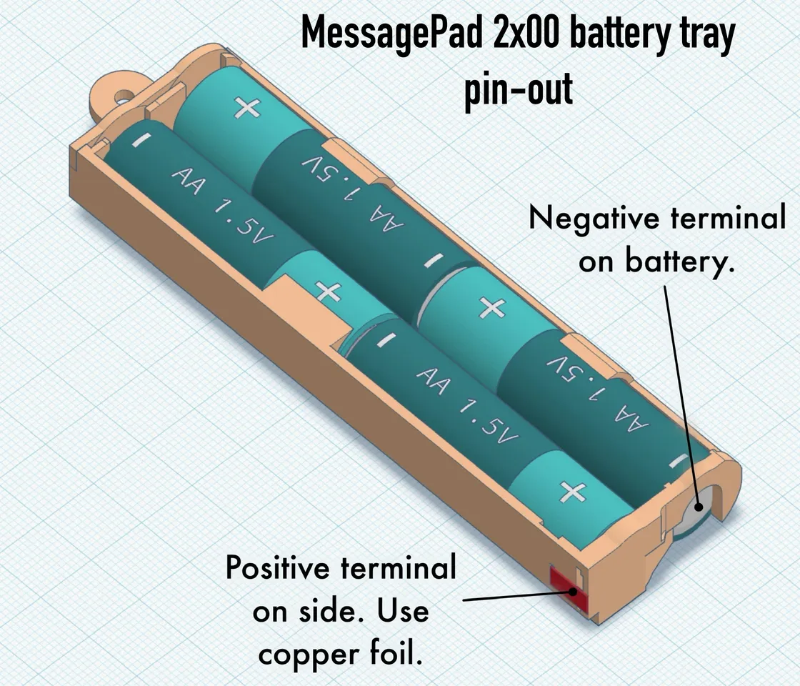 Apple Newton MessagePad 2000/2100 AA Battery Tray por RolandJuno