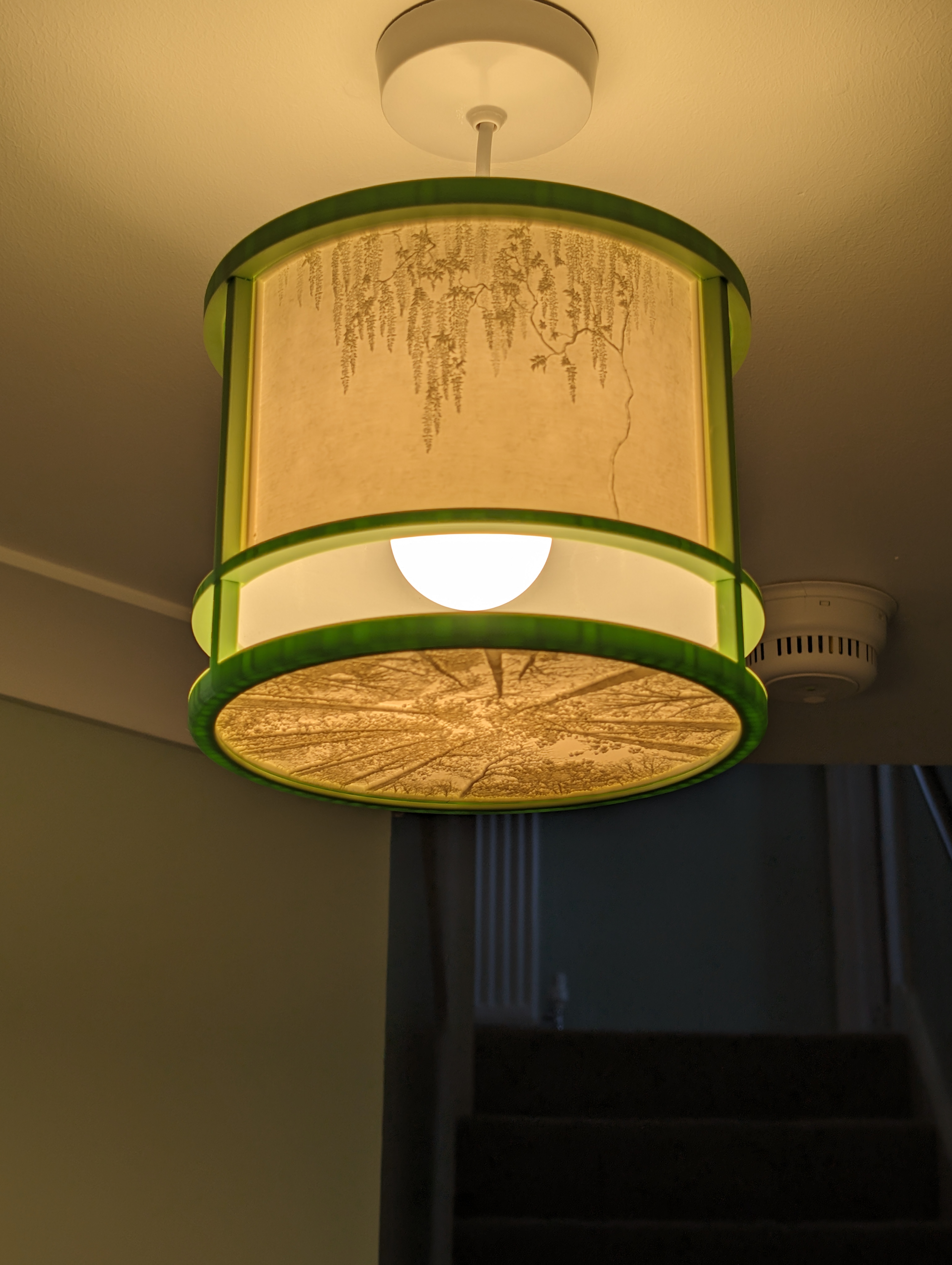 Lithophane Ceiling Lamp Shade- Woodlands