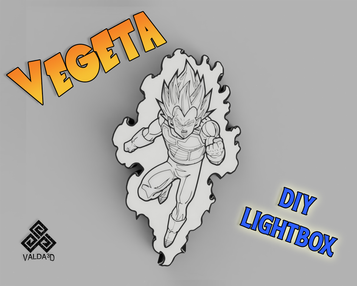 Vegeta - Dragon Ball Lightbox lamp - Manga Style