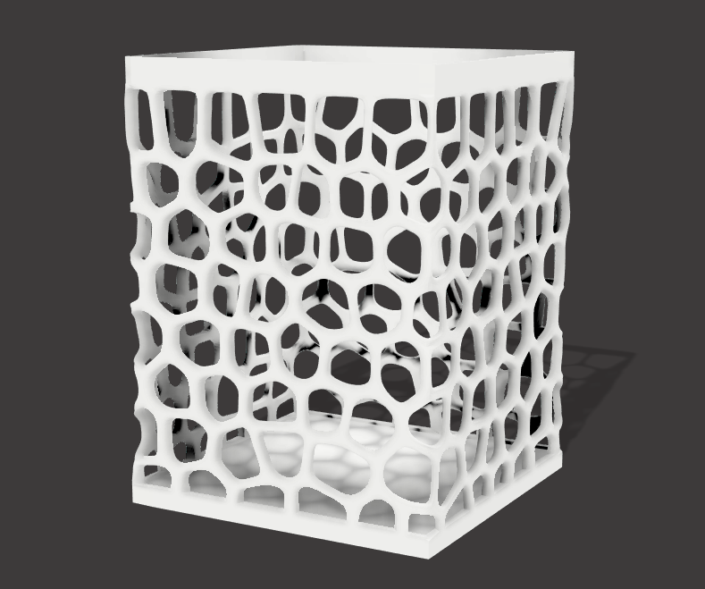 Voronoi Square Pen Holder by patrykza | Download free STL model ...