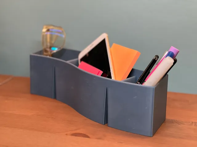 Serpentine Pencil Holder - snakes behind a monitor - holds a tablet, too