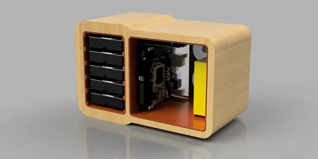 5 Bay Mini ITX Wodden NAS