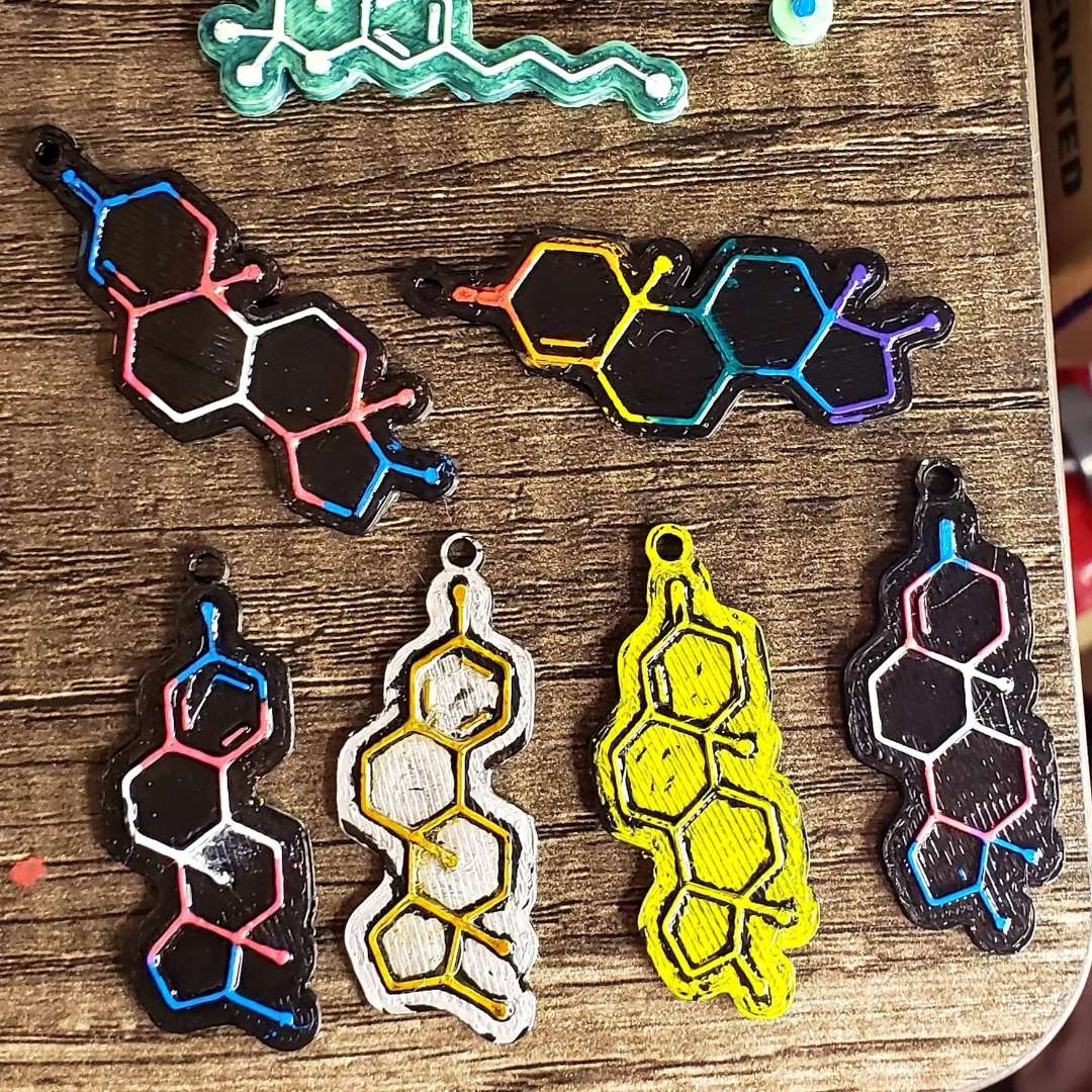 Hormone Molecule Keychains/Pendents