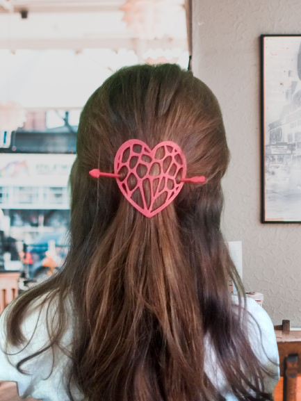 Voronoi Valentine Heart Hair Slide