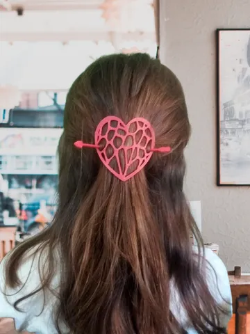 Voronoi Valentine Heart Hair Slide