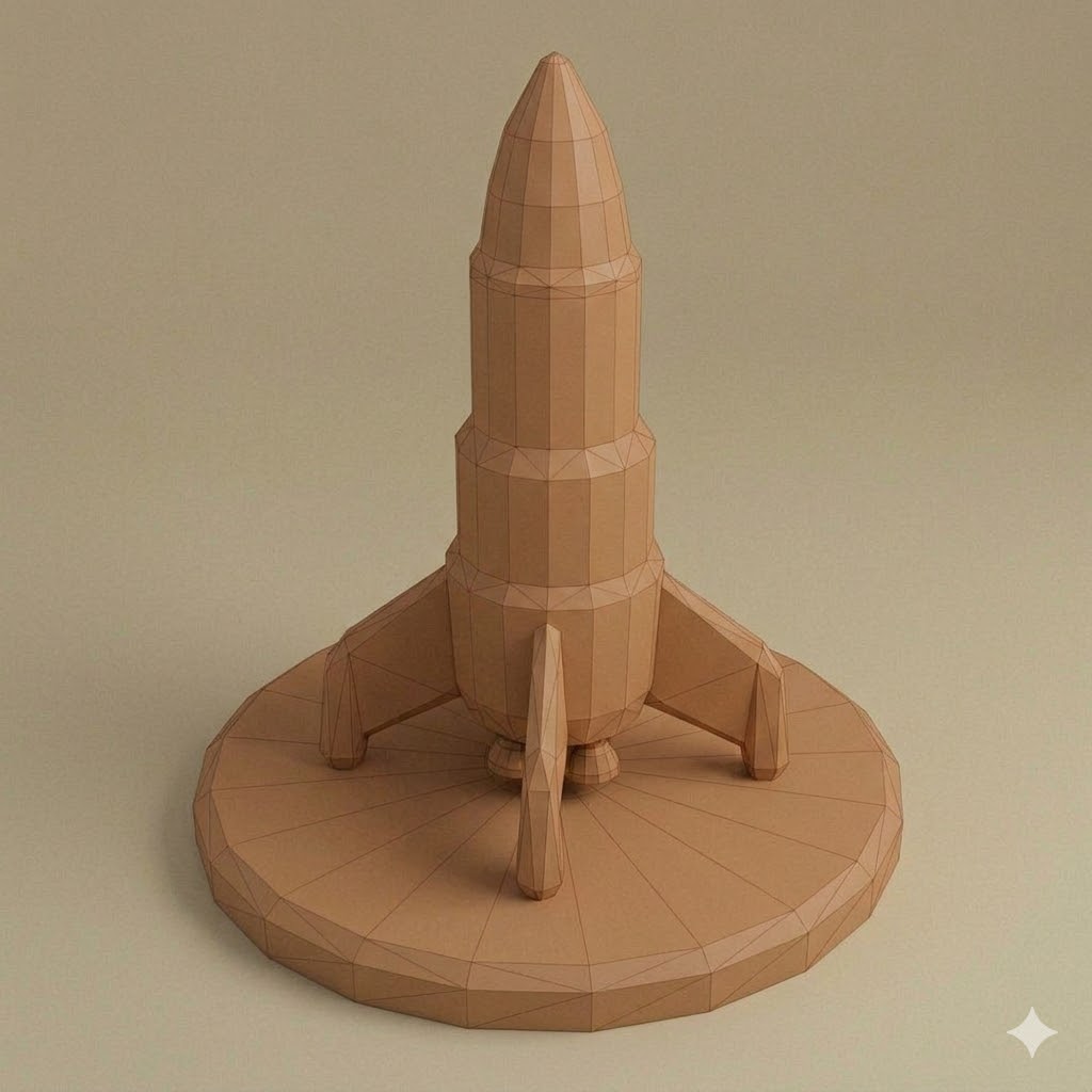 Low Poly Toy Rocket