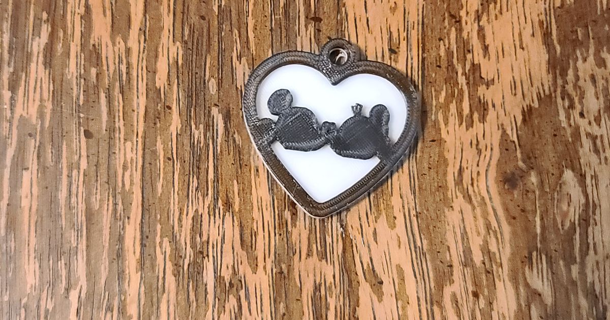 Mickey Heart earrings 1 by Dohara | Download free STL model | Printables.com