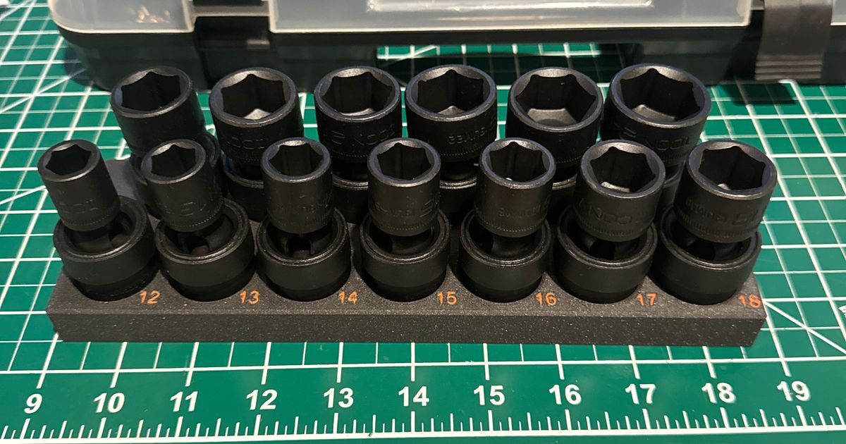 Vertical socket trays for harbor freight ICON wobble impact sockets by PotatoGambit Download