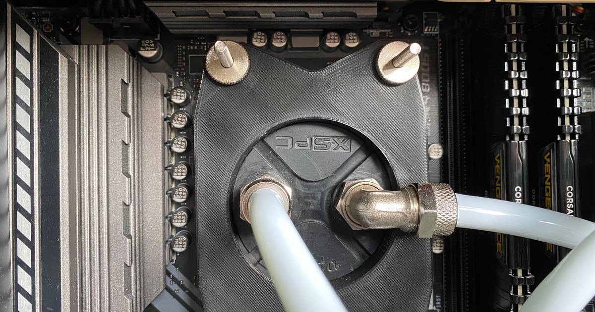 AM4 water cooling CPU mount 55mm by baekalfen_old Download free STL