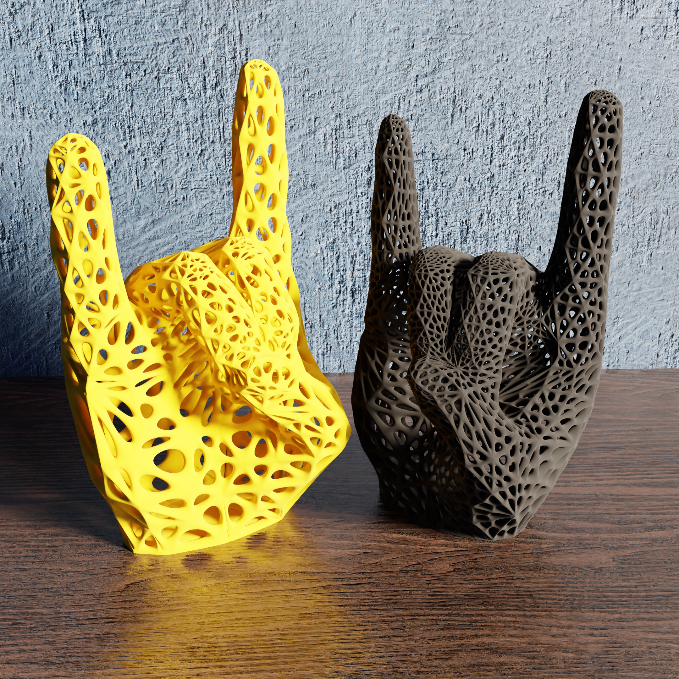 Voronoi Rock Hand