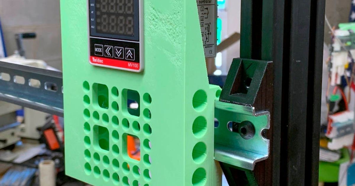 A DIN Rail mount for a single PID controller by NotLikeALeafOnTheWind