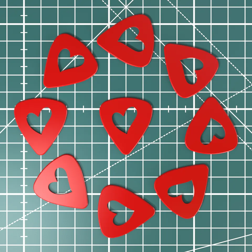 Heart Guitar Pick by DAGStudio | Download free STL model | Printables.com