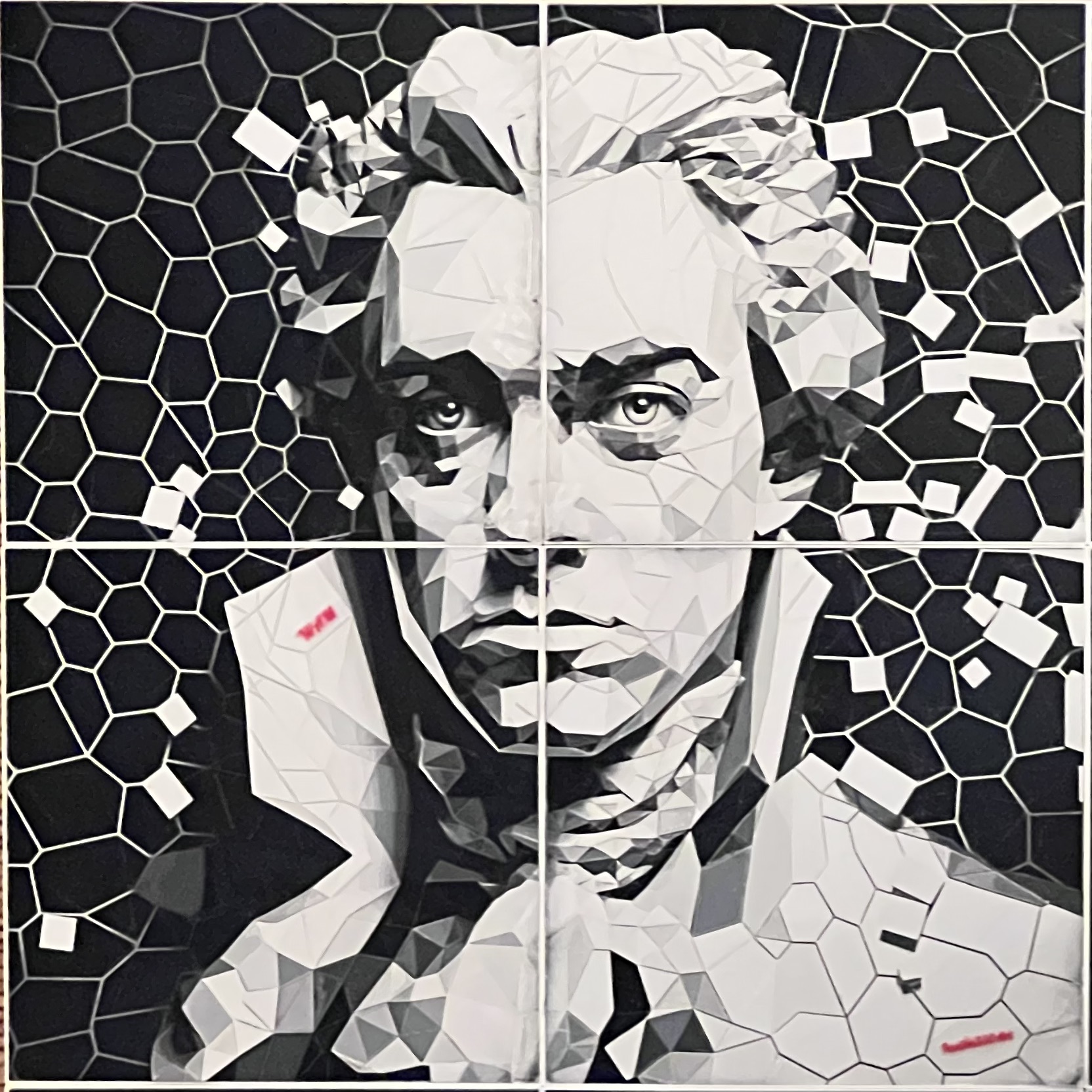Voronoi Mozart 16"x16" 3D Filament Art - 4 panels