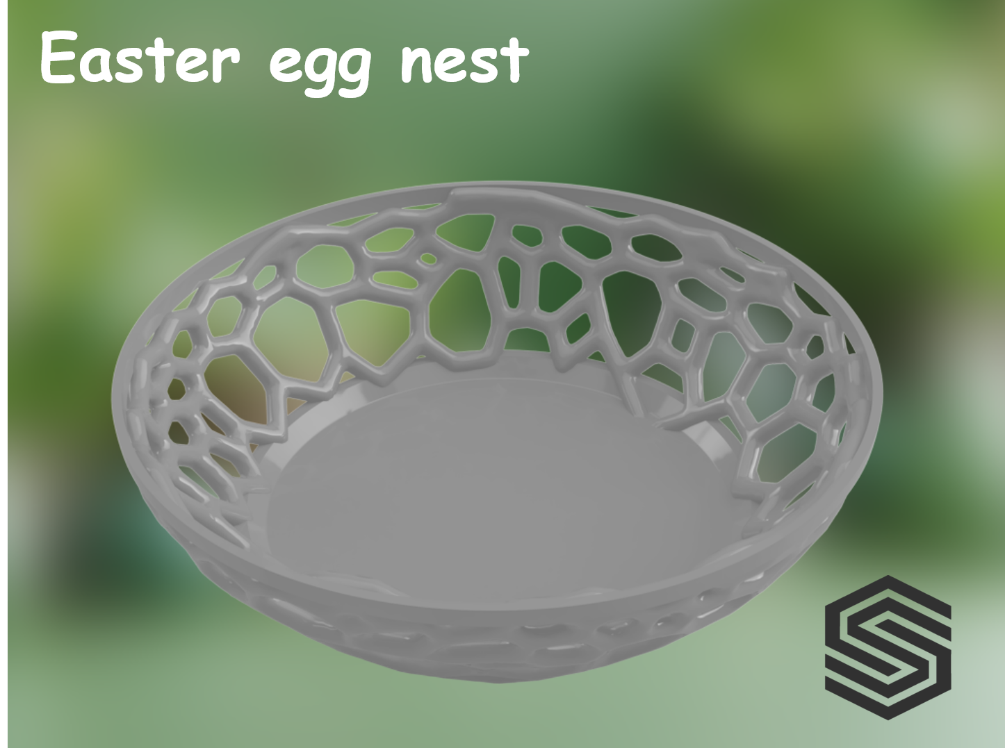 Miniatura 2 do modelo 3D Modern Easter Egg Basket | Voronoi