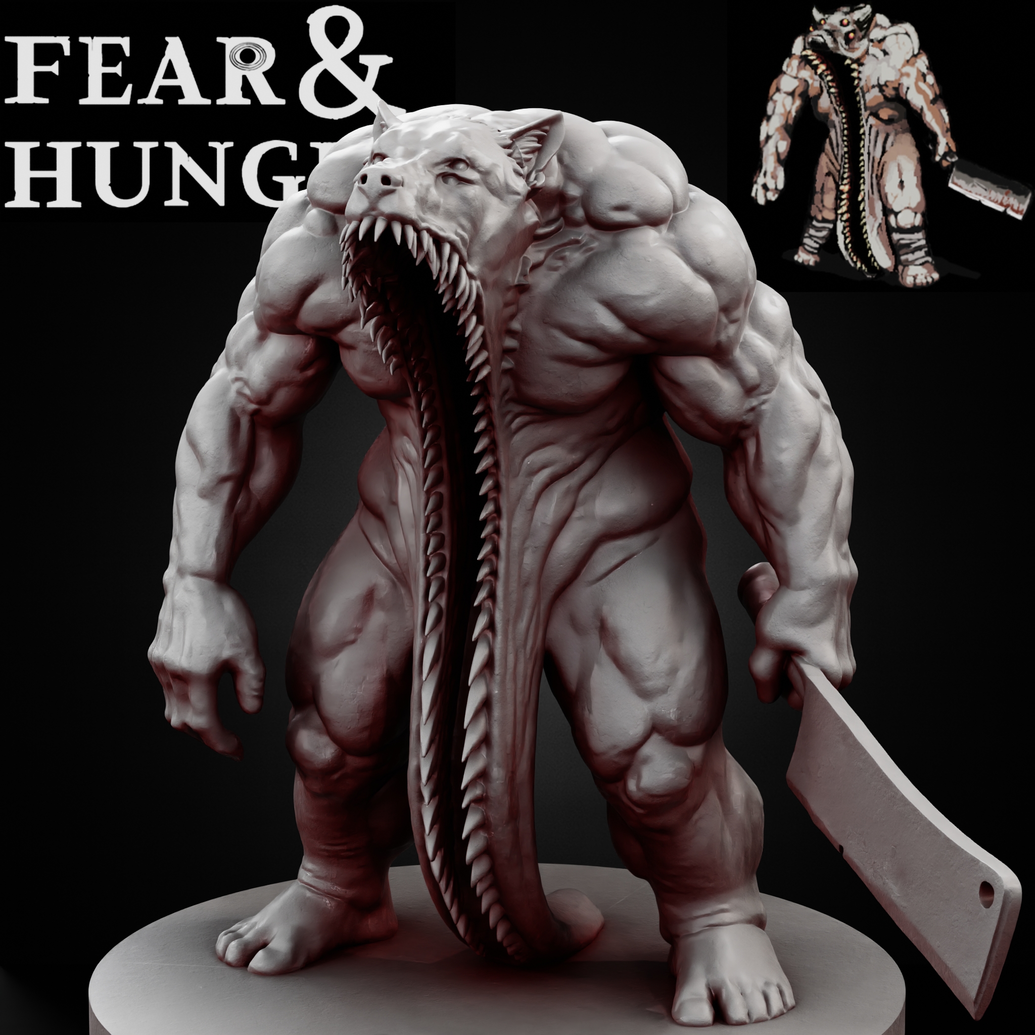 MOONLESS GUARD FEAR AND HUNGER TABLETOP D&D RPG miniature figurine – scale STL Fan Art