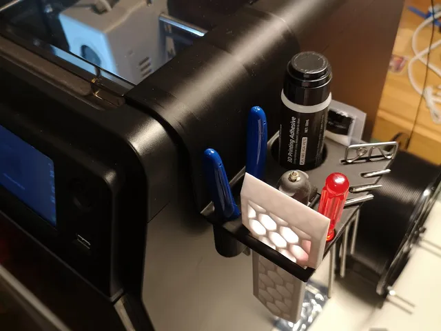 Instruments organizer for Flashforge Adventurer 5M Pro with slots for 1/2/3 nozzles (Updated with more nozzles slots!)